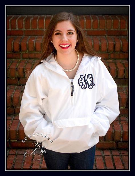 Shiny Sports, Monogrammed Rain Jacket, Charles River Rain Jacket, Monogram Pullover, Raincoat Outfit, Charles River, Coat Outfit, Rain Coat, Pullover Jacket