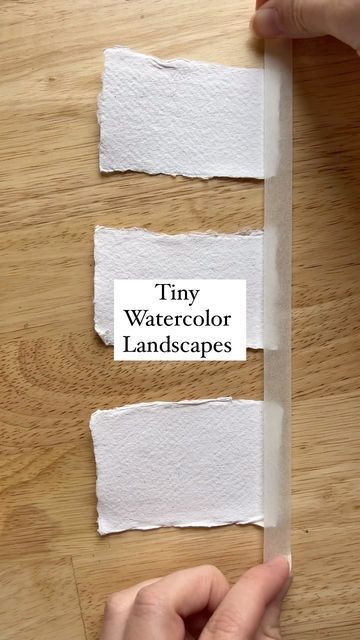 Small Watercolour Ideas, Watercolor Mini Landscapes, Watercolor Painting Lessons, One Color Watercolor Painting, Mini Watercolour Landscapes, Beginner Watercolor Ideas Inspiration, Beginner Watercolor Tutorial, Watercolour Mini Paintings, Loose Watercolor Tutorial