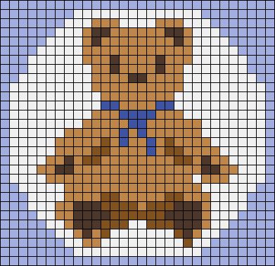 Alpha pattern #156899 Teddy Bear Alpha Pattern, Teddy Bear Pixel Art, Bear Pixel Art, Baby Wall, Bear Animal, Tapestry Crochet Patterns, Toy Baby, Pixel Art Pattern, Needlepoint Patterns