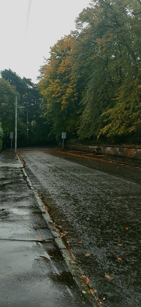 Rain Countryside Aesthetic, Rainy Day Lockscreen, Rainy Streets Aesthetic, Bright Rainy Day Aesthetic, Rainy Street Photography, Rainy Small Town Aesthetic, Rain Street Aesthetic, Rainy Day Wallpaper Aesthetic, Rainy Street Wallpaper