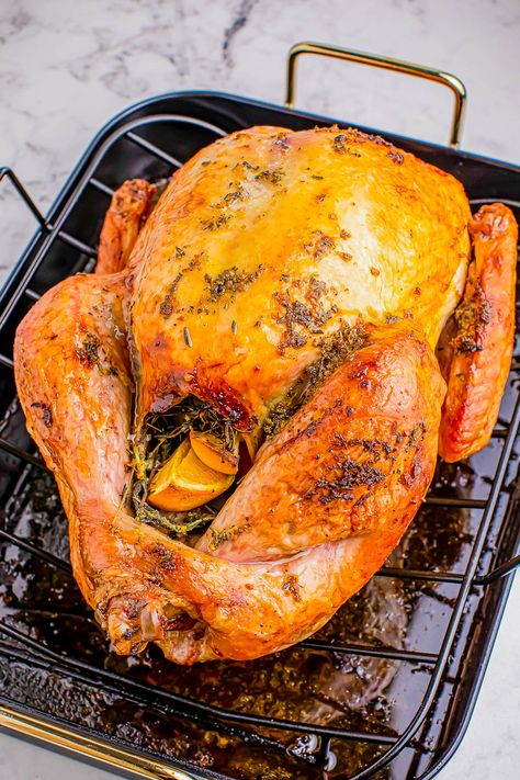 Citrus Turkey, Thawing Turkey, Turkey Roast, Easy Turkey Recipes, Herb Turkey, Roast Turkey Recipes, Averie Cooks, Frozen Turkey, Easy Thanksgiving Recipes