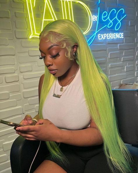 Outfits With Green Hair, Teal Green Hair, Black And Green Hair, Mint Green Hair, Green Wig, Green Hair, Teal Green, Lace Front Wigs, Hair Inspo