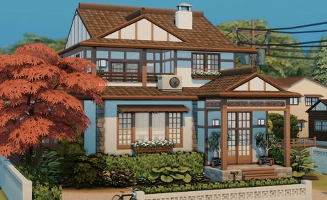 Sims 4 Japanese Family House, Sims 4 Japanese Kitchen, Sims Japanese House, Japanese Family Home, Sims 4 Japanese House, Japanese House Layout, Mt Komorebi, Sims Lots, Fantastic Architecture