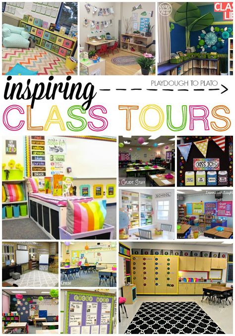 Inspiring Class Tours. Great ideas for setting up and decorating a classroom! Afterschool Program Classroom Set Up, 1st Grade Classroom Set Up Room Pictures, Preschool Room Decor Ideas, Classroom Set Up Ideas Layout Elementary, Developmental Preschool, Class Layout, Kindergarten Decor, Classroom Designs, Classroom Arrangement