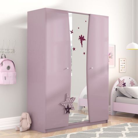 Zoomie Kids Geter 3 Door Wardrobe & Reviews | Wayfair.co.uk Childrens Wardrobes, Kids Armoire, Wardrobe Sliding, 3 Door Wardrobe, Wardrobe Organisation, Bedroom Cupboard, Kids Room Furniture, Bedroom Cupboard Designs, Kids Bedroom Designs