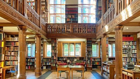 Residential Library, Uk Adventure, Dewey Decimal System, Plant Book, Ordinary People, Overnight Guests, Reading Room, Wood Paneling, Travel Dreams