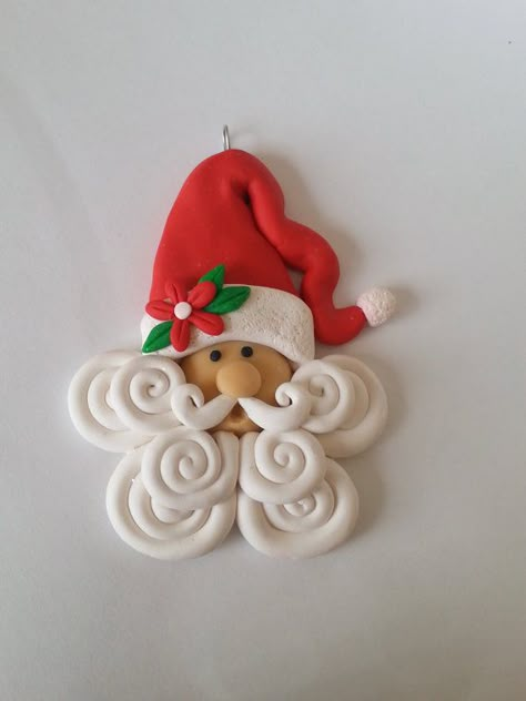 Handcrafted Polymer Clay Santa Christmas Ornament Santa Gift Keychain Diy Clay, Clay Cat Keychain, Clay Caterpillar, Cat Sculpture Clay, Clay Cat Easy, Clay Cat Sculpture, Clay Cat Earrings, Polymer Clay Santa, Keychain Clay