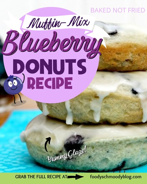 Blueberry Muffin Mix Donuts Baked, Muffin Donut Recipes, Muffin Mix Donuts Baked, Recipes Using Muffin Mix Ideas, Donuts With Cake Mix Boxes, Muffin Mix Donut Recipe, Baked Donuts With Donut Pan Cake Mixes, Donut Muffins Recipe, Donuts From Cake Mix Baked