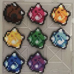 #774 Minior Perlers by TehMorrison Minior Pokemon, Hama Beads Pokemon, Pokemon Bead, Pixel Art Pokemon, Pokemon Perler Beads, Perler Art, Perler Bead Templates, Perler Crafts, Diy Perler Beads