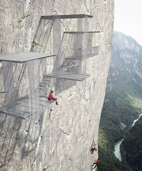 Urban Pavilion, Cliff Restaurant, Cliff Architecture, Space Composition, Man Vs Wild, Cliff Hotel, Research Station, Limestone Rock, Engine House