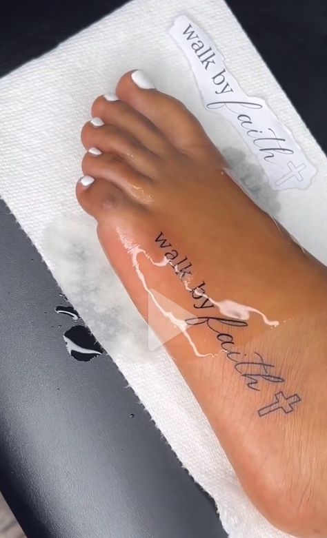 Walking With God Tattoo, Feet Tattoos Black Women, Foot Tattoos For Women Black Woman, Feminine Foot Tattoos, Foot Tatoos Woman, He Walks With Me Tattoo, Feet Tattoo Ideas, Feet Tattoos For Women Beautiful, Foot Tattoos For Women Classy