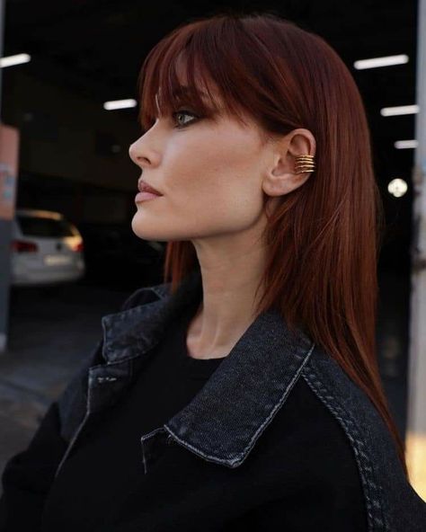 Deep Copper Hair, Wine Red Hair Color, Dark Ginger Hair, Dark Auburn Hair, Wine Red Hair, Red Hair Inspo, Wine Hair, Ginger Hair Color, Gold And Silver Jewelry