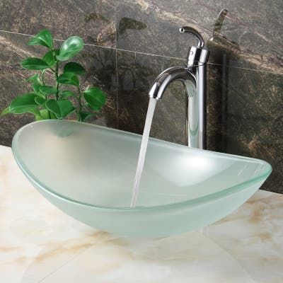 Glass Bowl Sink, Glass Bathroom Sink, Sink And Faucet, Glass Boat, Glass Vessel Sinks, Glass Sink, Tuscan Decorating, Rustic Bathrooms, Vessel Sink Bathroom