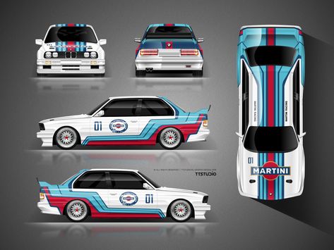 Martini livery for BMW E30 👌 — TTSTUDIO GRAPHIC DESIGN Martini Livery, E36 Coupe, Carros Bmw, Bmw Art, Bmw Sport, E30 M3, Bmw E30 M3, Custom Cars Paint, Martini Racing