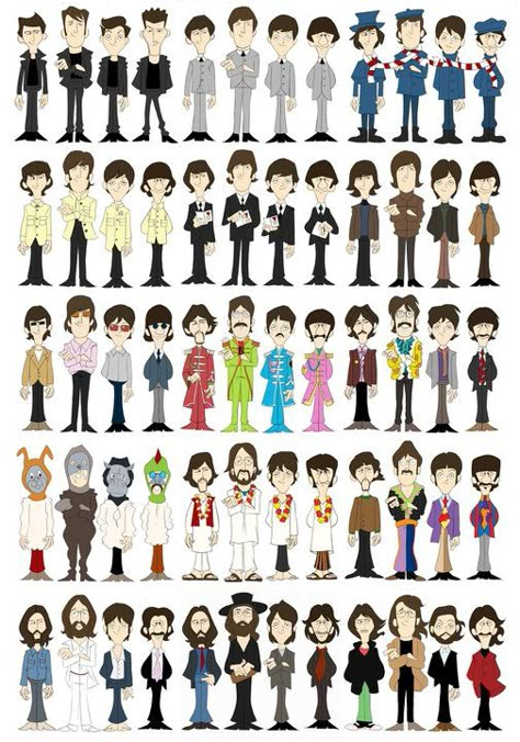 evolution of the beatles The Beatles Cartoon, Beatles Artwork, Muzică Rock, Beatles Cartoon, Beatles Love, Beatles Music, Beatles Pictures, Sgt Pepper, Beatles Art