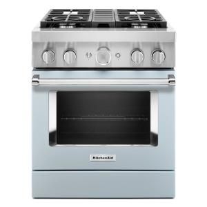 Hallman 30 in. 3.0 cu. ft. Single Oven Dual Fuel Italian Range with True Convection, 5 Burners, Brass Trim in White-HDFR30BSWT - The Home Depot Convection Range, Self Cleaning Ovens, Large Family Meals, Avocado Cream, Dual Fuel Ranges, Single Oven, Gas Oven, Gas Cooktop, Oven Cleaning