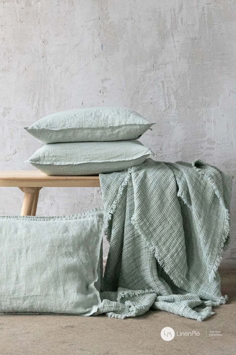 Honeycomb Weave, Pure Linen Bedding, Bedroom Cushions, Fabric Photography, Country Interior, Summer Bedding, Fabric Inspiration, Linen Throw, Linen Cushion