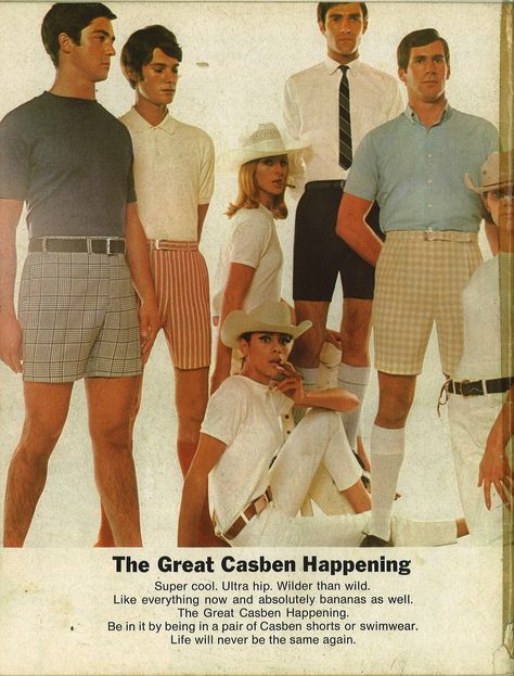 Casben shorts ad, 1968 1960s Summer Fashion, 60s Summer Fashion, 1960 Mens Fashion, 1970s Summer Fashion, 1960s Fashion Mens, 60s Mens Fashion, Mens Fashion Uk, 70s Fashion Men, 60s Outfits