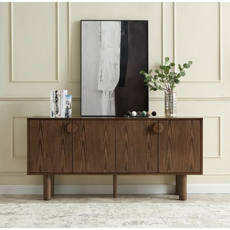 Elegant Home For You 67'' Sideboard | Wayfair Walnut Tv Stand, Storage Sideboard, Buffet Cabinet, Accent Cabinet, Cabinet Decor, Kitchen Dishes, Cabinet Colors, Dining Room Bar, Sideboard Cabinet