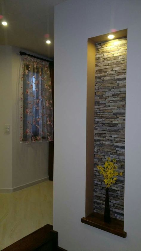 Creative and Useful Ways to Decorate a Wall Niche - Modern Wall Niches Decoration Ideas Wall Niche With Mirror, Stone Feature Wall Living Room, Niches Design Wall, Niche Design Wall, Recessed Wall Niche Ideas, Modern Wall Niche, Wall Niche Ideas, Textures Wall, Niche Decor