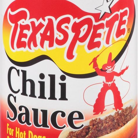 Petition Keep Texas Pete Chili Sauce in production! Chili Dog Sauce, Hotdog Chili Recipe, Texas Pete, Hot Dog Chili, Chili Dogs, Chili Sauce, Chili Recipes, Hot Dogs, Chili