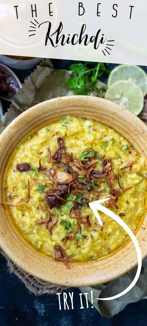 Savory Porridge, Moong Dal Khichdi, Dal Khichdi, Rice And Lentils, Khichdi Recipe, Lunch Recipes Indian, Gujarati Cuisine, Indian Dinner Recipes, Indian Rice Recipes