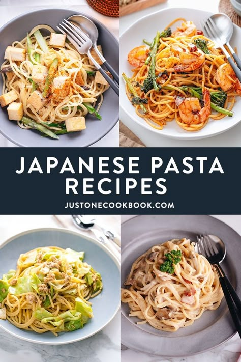 10 Popular Japanese Pasta Recipes For Dinner (Ready in 30 Minutes) • Just One Cookbook Yakimeshi Recipe, Japanese Pasta, Pasta Recipes For Dinner, Japanese Sauce, Healthy Asian, Japanese Dinner, Easy Japanese Recipes, Japanese Recipe, Japanese Chef