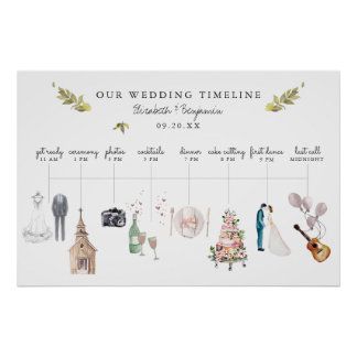 IYHTVDesigns: products on Zazzle Smores Wedding, Centrepiece Wedding, Wedding Centrepiece, Wedding Schedule, Informal Weddings, Time Line, Wedding Itinerary, Wedding Hashtag, Welcome Poster