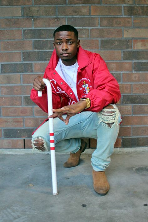 Kappa Alpha Psi Red Crossing Jacket Nupes Kappa Alpha Psi, Hood Boys, Kappa Alpha Psi Fraternity, Divine 9, Kappa Alpha Psi, Black Photography, Couples Photography, Fraternity, Couple Photography