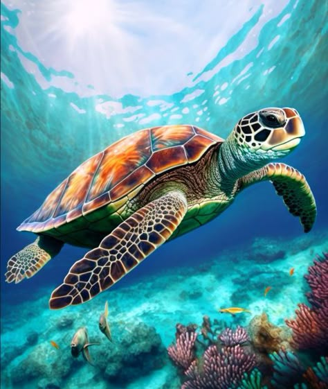 Turtle Aesthetic, Sea Turtles Photography, Sea Turtle Wallpaper, Ocean Creatures Art, Turtle Background, Cute Turtle Drawings, Sea Turtle Artwork, Sea Turtle Drawing, Sea Turtle Pictures