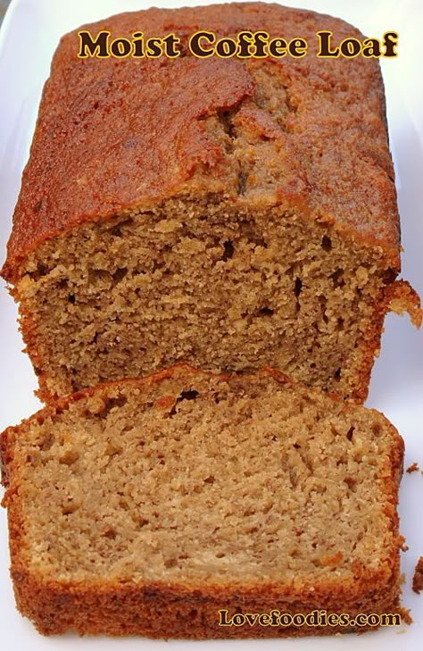 Moist Coffee Loaf Cake Coffee Loaf Cake, Coffee Loaf, Classic Coffee Cake, Loaf Cake Recipes, Coffee Granules, Butter Milk, Interesting Recipes, Loaf Recipes, Sugar Eggs