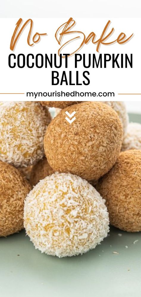 Cream Cheese Coconut Balls, Pumpkin Coconut Recipes, Pumpkin Coconut, Recipes With Coconut Cream, Pumpkin Balls, Cream Cheese Ball, Desserts With Few Ingredients, Pumpkin Waffles, Quick Easy Desserts