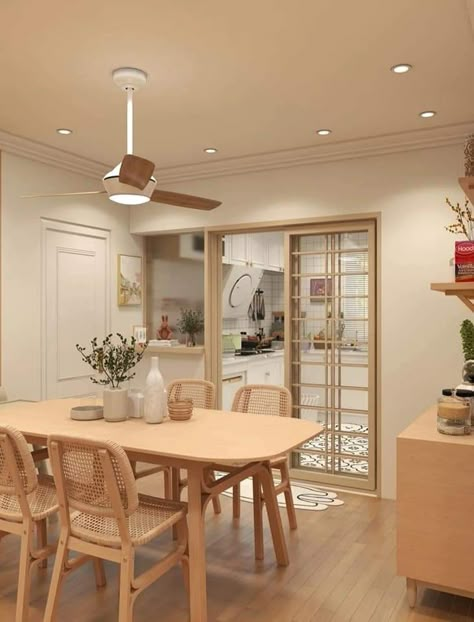 Korean Ceiling Design, Korean Style House Interiors, Korean Interior Design Living Rooms, Korean Dining Room, Cute Dining Room, Aesthetic Dining Room, Korean House Interior, Korean House, Muji Home