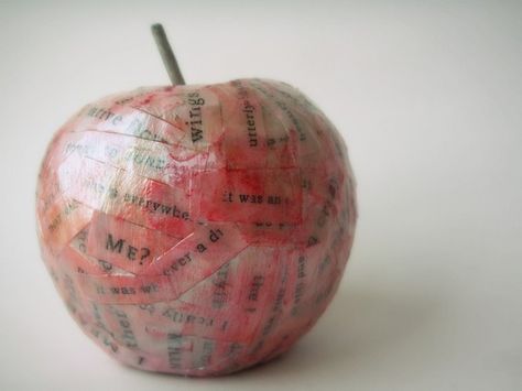 Paper Mache Apple, Paper Apple, Crumpled Paper, Prop Making, House Things, Pretty House, Paper Mache, School Stuff, Paper Weights