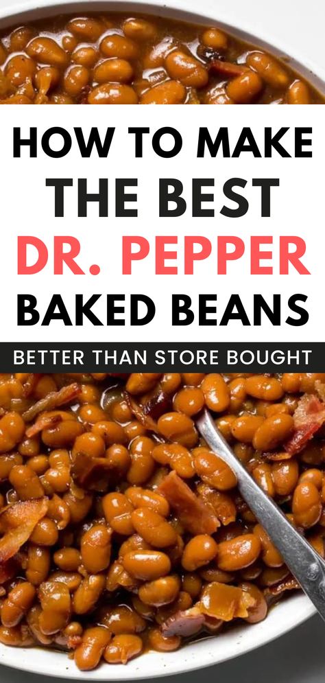 Discover the ultimate homemade Dr. Pepper Baked Beans recipe! These mouthwatering baked beans are better than any store-bought version. Whip up this easy homemade baked beans dish for a simple dinner side or a delightful addition to potlucks. Learn how to make baked beans at home and savor the rich flavors in every bite Doctored Up Baked Beans From A Can, Baked Beans From Canned Beans, Homemade Dr Pepper, Easy Homemade Baked Beans, Dr Pepper Baked Beans, Rotel Recipes, Easy Baked Beans, Homemade Baked Beans, Baked Beans Recipe