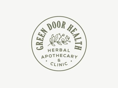 Rosemary Logo, Apothecary Aesthetic, Apothecary Design, Surf Logo, Herbal Apothecary, Logo Idea, Business Identity, Hand Drawn Logo, Green Door