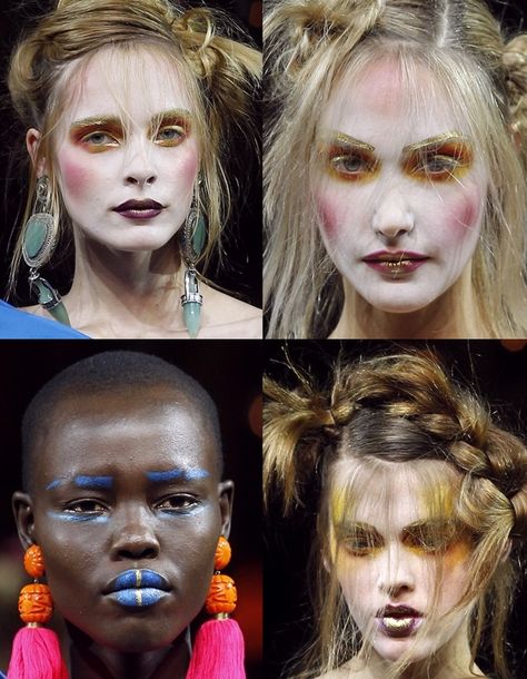 Westwood Vivienne Westwood Runway Makeup, Vivienne Westwood Photoshoot, Val Garland Makeup, 70s Punk Makeup, Vivienne Westwood Makeup, 80s Wig, Vivienne Westwood Punk, Val Garland, Catwalk Makeup