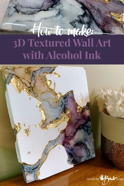 Alcohol Ink Pictures, Alcohol Ink Painting Ideas, Alcohol Ink Diy, Alcohol Ink Ideas Tutorials, Alcohol Ink Cards, Diy Alcohol Ink, Plaster Relief, Wall Art Diy, Epoxy Art