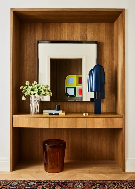 Entry and Hall by GACHOT | 1stDibs Upper West Side New York, West Side New York, Upper West Side Apartment, Hip To Be Square, Family Apartment, Contemporary Mid Century Modern, Upper West Side, Stool Design, Entry Hall