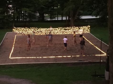 Night time volleyball! Late Night Volleyball, 8th Grade Night Volleyball, Volleyball 8th Grade Night, Light Up Volleyball, Volleyball Led Light, Beach Picnic Party, Mimi Birthday, Volleyball Net, Fields Of Gold