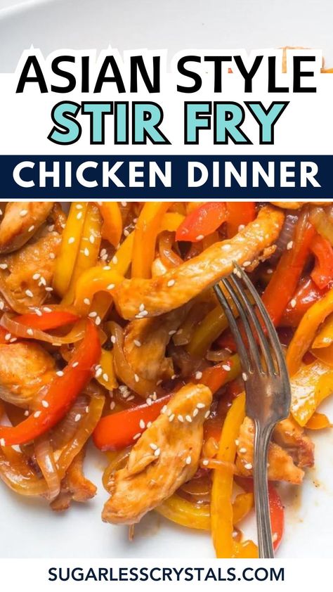 Elevate your weeknight dinners with this Quick and Healthy One-Pan Chicken with Peppers and Onions recipe. This easy meal features tender chicken and colorful bell peppers cooked in a delectable Asian sauce. Perfect for those who need fast and nutritious dinner recipes, this stir fry chicken dish is a low cleanup solution that's packed with flavor. Enjoy a stress-free cooking experience with this one pan meal that's ideal for family dinners. Chicken With Peppers And Onions, Chicken With Peppers, Stir Fry Chicken, Delicious Chicken Breast Recipes, Sheet Pan Dinners Chicken, Fry Chicken, Creamy Garlic Chicken, Shrimp Recipes Healthy, One Pan Chicken