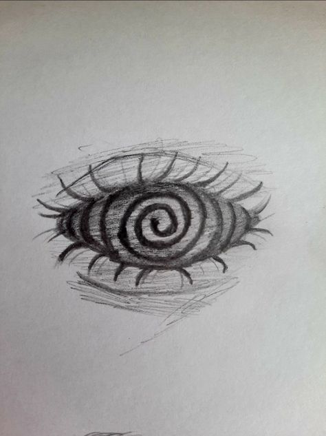 Spiral Eye Drawing, Cool Eye Drawings Trippy, Hypnotized Eyes Drawing, Swirl Eyes Drawing, Scary Eyes Drawing Easy, Aesthetic Eye Drawing Sketch, Cool Eyes To Draw, How To Draw Scary Eyes, Hypnotic Eyes Drawing