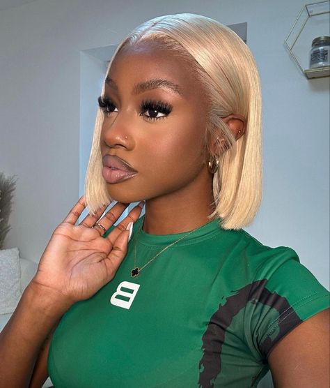 Black Girls With Blonde Hair, 613 Blonde Bob, Girls With Blonde Hair, Blond Bob, Girl Blonde Hair, Brazilian Straight Human Hair, Straight Human Hair Wigs, Blonde Bob Wig, Blonde Bob Hairstyles