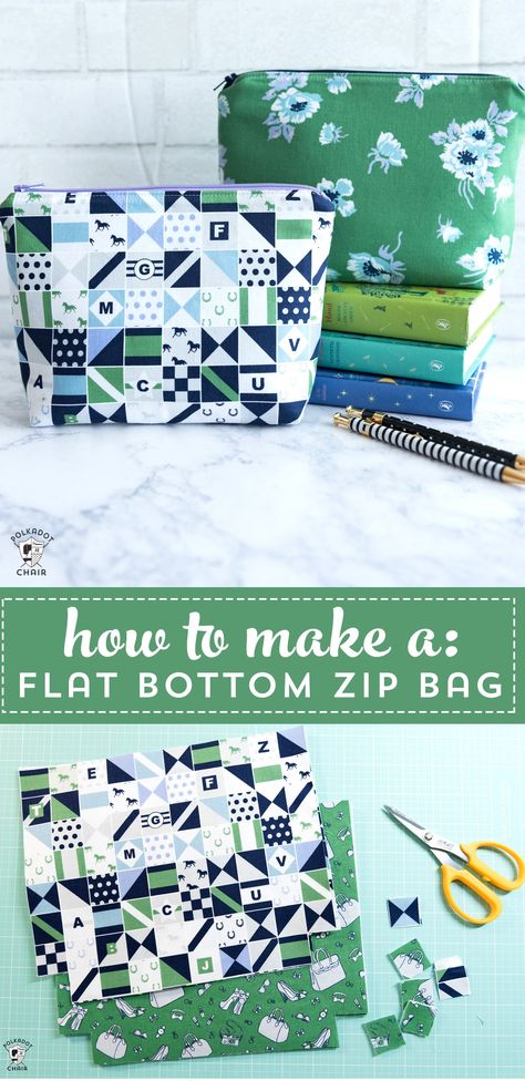 Learn how to sew a simple zippered pouch with the free tutorial. #simplesewingprojects #sewingtutorials #sewing #zippouchtutorial #smallsewingprojects #giftstosew Fat Quarter Projects, Zippered Bag, Sew Ins, Beginner Sewing Projects Easy, Bag Sewing, Leftover Fabric, Creation Couture, Fabric Baskets, Bags Tutorial