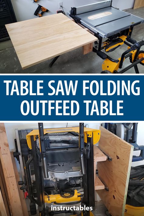 Diy Table Saw Workbench, Diy Desks, Table Saw Extension, Outfeed Table, Workshop Inspiration, Saw Station, Table Saw Station, Gerobak Dorong, Table Saw Workbench