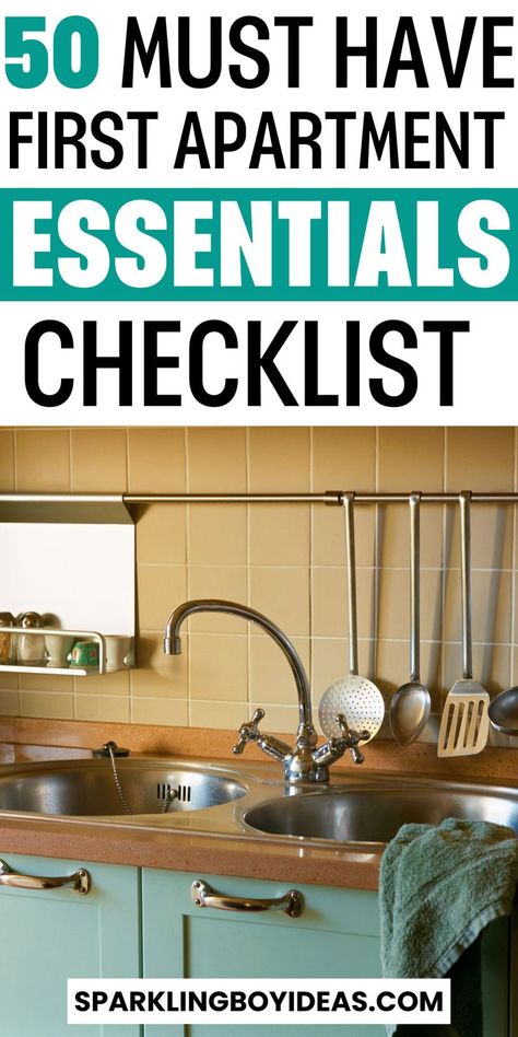 Moving into first apartment? Don't worry, we've got you our ultimate first apartment checklist! From essential furniture and kitchen items to decor and cleaning supplies, this comprehensive first time apartment checklist has everything. Discover helpful first apartment hacks and new apartment essentials. Get inspired with apartment decorating ideas and a new home checklist to personalize your home. Start your apartment life with confidence and make your new place feel like home. Kitchen Needs For First Apartment, Apartment Necessities List, First Time Apartment Checklist, First Time Apartment, First House Essentials, Moving Into First Apartment, Apartment Checklist Essentials, Apartment Essentials List, New Apartment Essentials