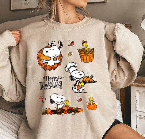 Happy Thanksgiving Snoopy Sweatshirt Happy Thanksgiving Snoopy, Snoopy Pumpkin, Thanksgiving Snoopy, Snoopy Sweatshirt, Snoopy Sweater, Dog Autumn, Snoopy And Friends, Snoopy Dog, Peanuts Halloween