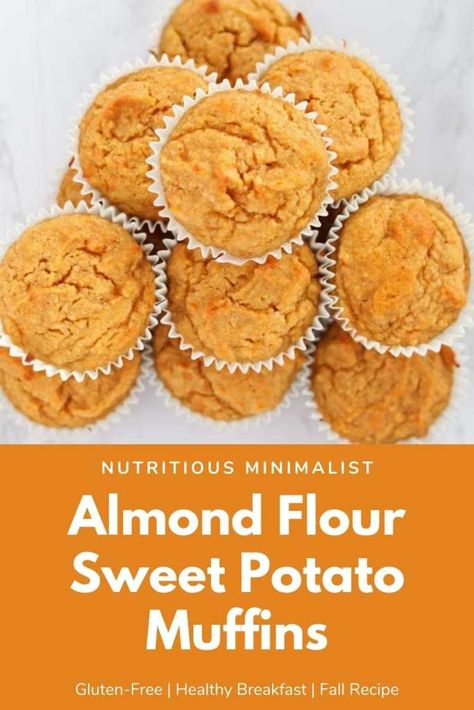 Almond Flour Muffins, Gluten Free Sweet Potato, Potato Muffins, Sweet Potato Muffins, Almond Flour Recipes, Gluten Free Sweet, Gluten Free Muffins, Healthy Muffins, Flour Recipes