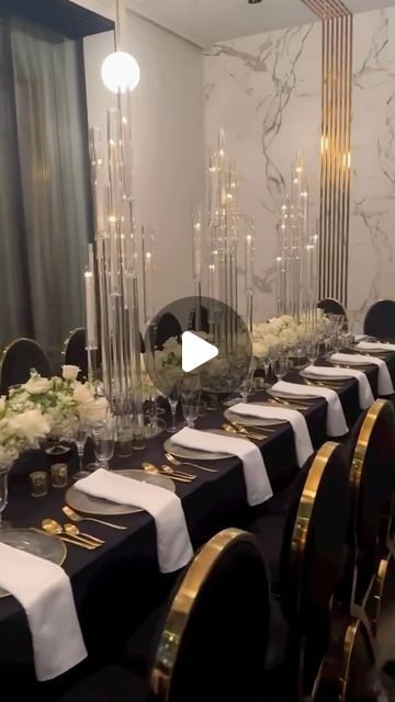 Royal Luxury Events on Instagram: "An Elegant Black & Gold Birthday Setting🖤✨  Floral, Decor & Production: @royalluxuryevents Venue: @51fifteen   #birthday #luxury #luxuryevents #birthdaydecor #decor #flowers #birthdaydinner #florist #houston #houstonevents #eventdecor #eventdesign #luxuryevents #tablesetting #eventrentals" Luxurious Birthday Decoration, Luxury Designer Party Sets, Luxury 30th Birthday Party, Luxury Festive Sets For Black-tie Events, Luxury Birthday Party Decorations, Bvlgari Event Decor, Birthday Setting, Luxury Birthday Party, Birthday Luxury