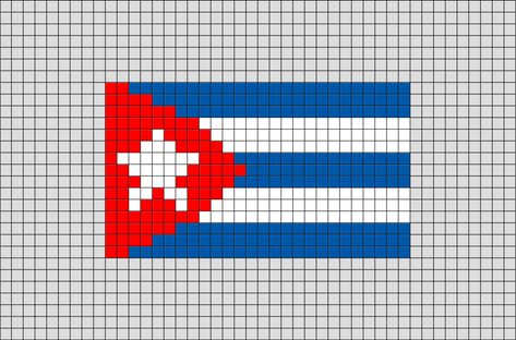 Flag of Cuba Pixel Art – Flags Pixel Art, Flag Beads, Modele Pixel Art, Printable Christmas Coloring Pages, Jamaica Flag, Graph Crochet, Pixel Art Templates, Perler Art, Loom Bracelet Patterns